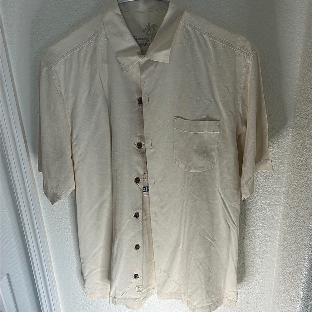 Tommy Bahama Cream Casual Button Down Shirt Relaxed Fit